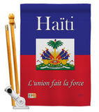 Haiti - Nationality Flags of the World Vertical Impressions Decorative Flags HG108167 Made In USA