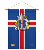 Iceland - Nationality Flags of the World Vertical Impressions Decorative Flags HG108170 Made In USA