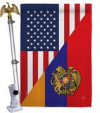 Armenia US Friendship - Nationality Flags of the World Vertical Impressions Decorative Flags HG108482 Made In USA