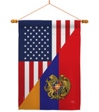 Armenia US Friendship - Nationality Flags of the World Vertical Impressions Decorative Flags HG108482 Made In USA