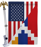 Republic of Artsakh US Friendship - Nationality Flags of the World Vertical Impressions Decorative Flags HG108483 Made In USA