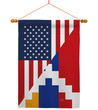 Republic of Artsakh US Friendship - Nationality Flags of the World Vertical Impressions Decorative Flags HG108483 Made In USA