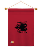 Albania - Nationality Flags of the World Vertical Impressions Decorative Flags HG140003 Made In USA