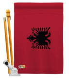 Albania - Nationality Flags of the World Vertical Impressions Decorative Flags HG140003 Made In USA