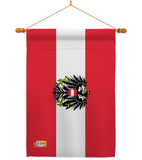 Austria w/Eagle - Nationality Flags of the World Vertical Impressions Decorative Flags HG140016 Made In USA