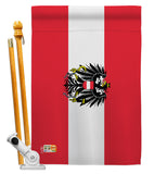 Austria w/Eagle - Nationality Flags of the World Vertical Impressions Decorative Flags HG140016 Made In USA