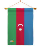 Azerbaijan - Nationality Flags of the World Vertical Impressions Decorative Flags HG140018 Made In USA