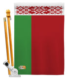 Belarus - Nationality Flags of the World Vertical Impressions Decorative Flags HG140026 Made In USA