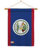 Belize - Nationality Flags of the World Vertical Impressions Decorative Flags HG140028 Made In USA
