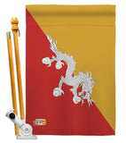 Bhutan - Nationality Flags of the World Vertical Impressions Decorative Flags HG140031 Made In USA