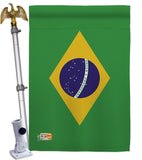 Brazil - Nationality Flags of the World Vertical Impressions Decorative Flags HG140037 Made In USA