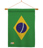 Brazil - Nationality Flags of the World Vertical Impressions Decorative Flags HG140037 Made In USA