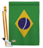 Brazil - Nationality Flags of the World Vertical Impressions Decorative Flags HG140037 Made In USA