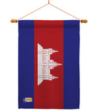 Cambodia - Nationality Flags of the World Vertical Impressions Decorative Flags HG140044 Made In USA