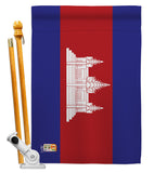 Cambodia - Nationality Flags of the World Vertical Impressions Decorative Flags HG140044 Made In USA