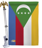 Comoros - Nationality Flags of the World Vertical Impressions Decorative Flags HG140056 Made In USA