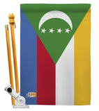 Comoros - Nationality Flags of the World Vertical Impressions Decorative Flags HG140056 Made In USA