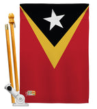 East Timor - Nationality Flags of the World Vertical Impressions Decorative Flags HG140072 Made In USA