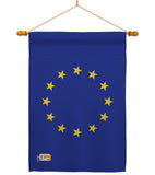 European - Nationality Flags of the World Vertical Impressions Decorative Flags HG140081 Made In USA