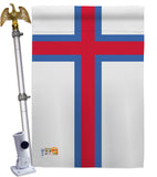 Faroe Islands - Nationality Flags of the World Vertical Impressions Decorative Flags HG140083 Made In USA