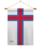 Faroe Islands - Nationality Flags of the World Vertical Impressions Decorative Flags HG140083 Made In USA