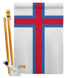 Faroe Islands - Nationality Flags of the World Vertical Impressions Decorative Flags HG140083 Made In USA