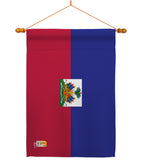 Haiti - Nationality Flags of the World Vertical Impressions Decorative Flags HG140103 Made In USA