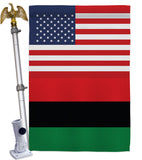African American US Friendship - Nationality Flags of the World Vertical Impressions Decorative Flags HG140270 Made In USA