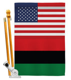 African American US Friendship - Nationality Flags of the World Vertical Impressions Decorative Flags HG140270 Made In USA