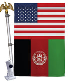 Afghanistan US Friendship - Nationality Flags of the World Vertical Impressions Decorative Flags HG140271 Made In USA