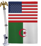 Algeria US Friendship - Nationality Flags of the World Vertical Impressions Decorative Flags HG140274 Made In USA