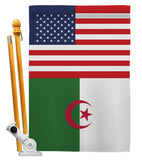 Algeria US Friendship - Nationality Flags of the World Vertical Impressions Decorative Flags HG140274 Made In USA