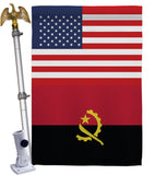 Angola US Friendship - Nationality Flags of the World Vertical Impressions Decorative Flags HG140276 Made In USA