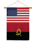 Angola US Friendship - Nationality Flags of the World Vertical Impressions Decorative Flags HG140276 Made In USA