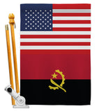 Angola US Friendship - Nationality Flags of the World Vertical Impressions Decorative Flags HG140276 Made In USA