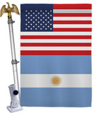 Argentina US Friendship - Nationality Flags of the World Vertical Impressions Decorative Flags HG140280 Made In USA