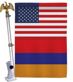 Armenia US Friendship - Nationality Flags of the World Vertical Impressions Decorative Flags HG140282 Made In USA