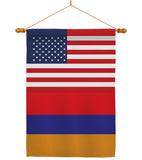 Armenia US Friendship - Nationality Flags of the World Vertical Impressions Decorative Flags HG140282 Made In USA