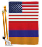 Armenia US Friendship - Nationality Flags of the World Vertical Impressions Decorative Flags HG140282 Made In USA