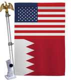 Bahrain US Friendship - Nationality Flags of the World Vertical Impressions Decorative Flags HG140290 Made In USA