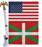 Basque Lands US Friendship - Nationality Flags of the World Vertical Impressions Decorative Flags HG140293 Made In USA