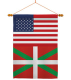 Basque Lands US Friendship - Nationality Flags of the World Vertical Impressions Decorative Flags HG140293 Made In USA