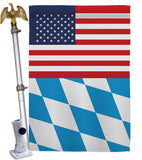 Bavaria US Friendship - Nationality Flags of the World Vertical Impressions Decorative Flags HG140294 Made In USA