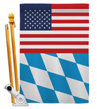 Bavaria US Friendship - Nationality Flags of the World Vertical Impressions Decorative Flags HG140294 Made In USA