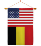 Belgium US Friendship - Nationality Flags of the World Vertical Impressions Decorative Flags HG140296 Made In USA