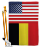 Belgium US Friendship - Nationality Flags of the World Vertical Impressions Decorative Flags HG140296 Made In USA