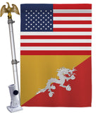 Bhutan US Friendship - Nationality Flags of the World Vertical Impressions Decorative Flags HG140300 Made In USA