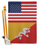 Bhutan US Friendship - Nationality Flags of the World Vertical Impressions Decorative Flags HG140300 Made In USA