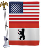 Berlin US Friendship - Nationality Flags of the World Vertical Impressions Decorative Flags HG140303 Made In USA