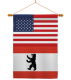 Berlin US Friendship - Nationality Flags of the World Vertical Impressions Decorative Flags HG140303 Made In USA